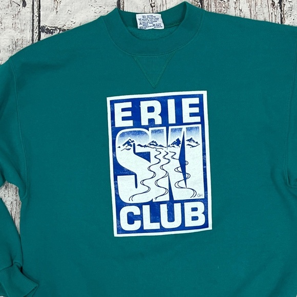 Vintage Erie PA Ski Club Pennsylvannia Travel Tourism Pullover Sweatshirt - Picture 2 of 4